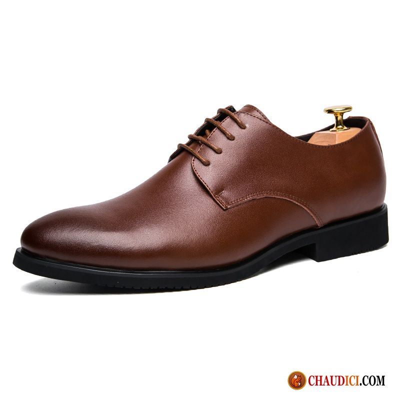 Cuir Chaussures Homme Respirant Angleterre Entreprise Printemps Pointe Pointue