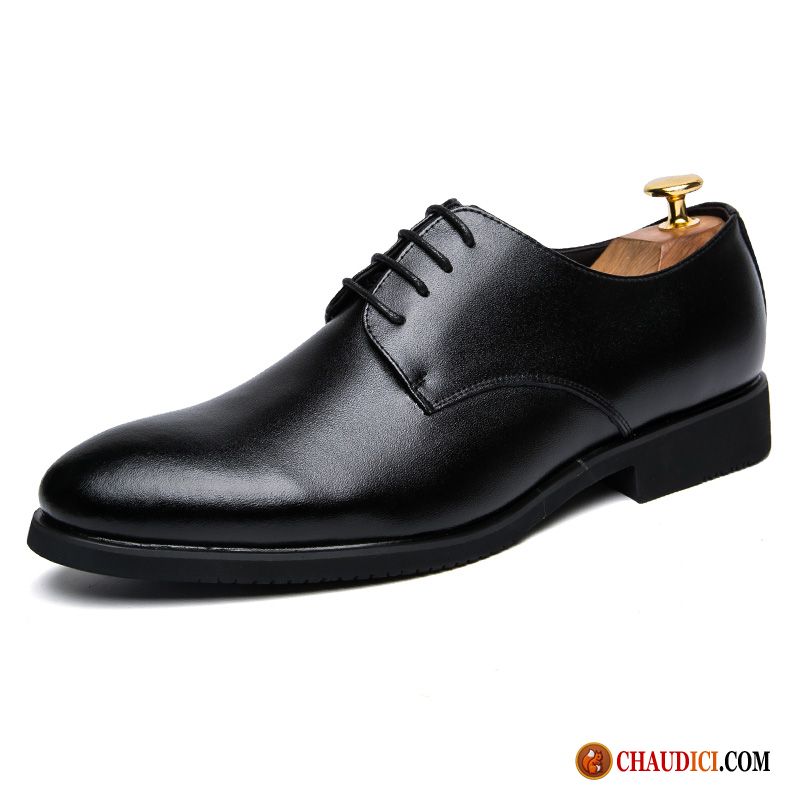 Cuir Chaussures Homme Respirant Angleterre Entreprise Printemps Pointe Pointue