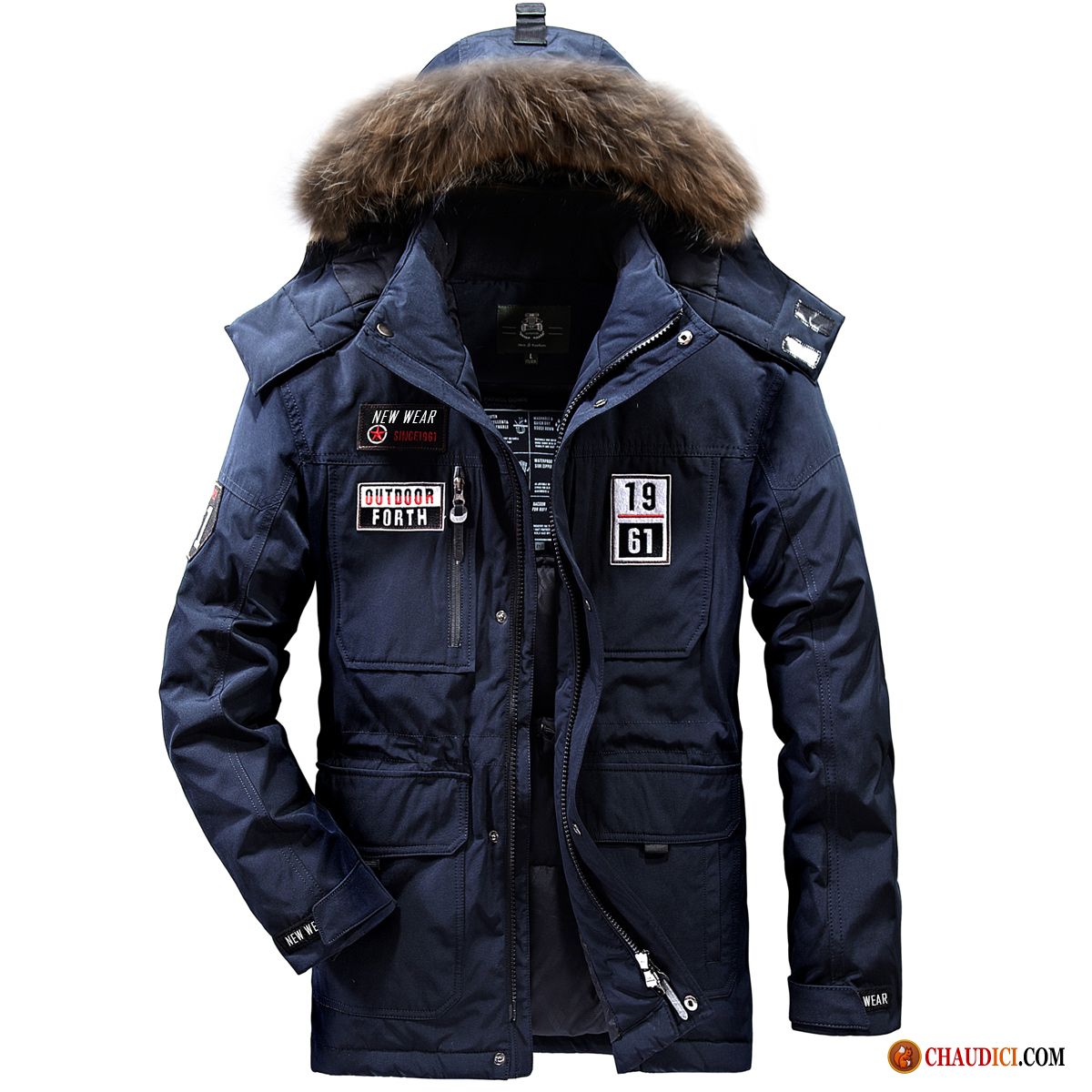 Vêtement Hiver Doudoune Longue Homme Hiver Manteau Chaud Avec