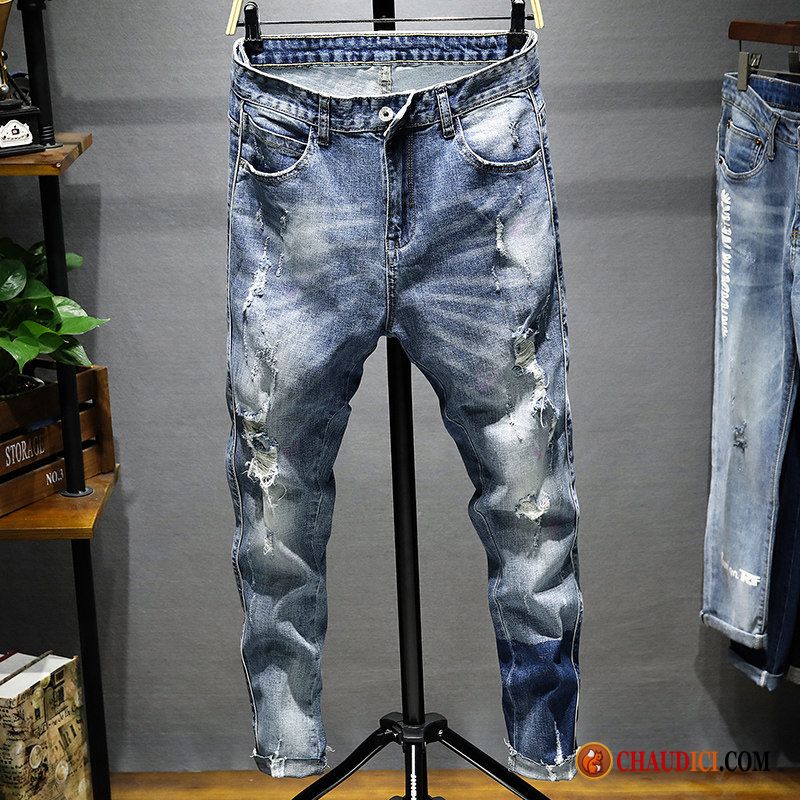 Jeans Homme Straight Rose Extensible Printemps Gris Collants Jeans En Ligne