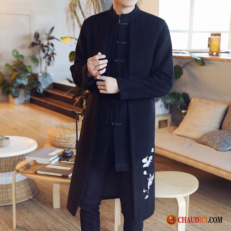 Manteau Marque Homme L'automne Style Chinois Manteau Hiver Tissu De Laine