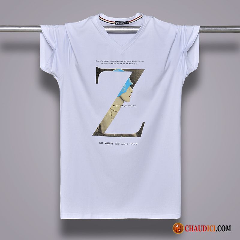Marque De T Shirt Originaux T-shirt Courte Col V Grande Taille Été Pas Cher