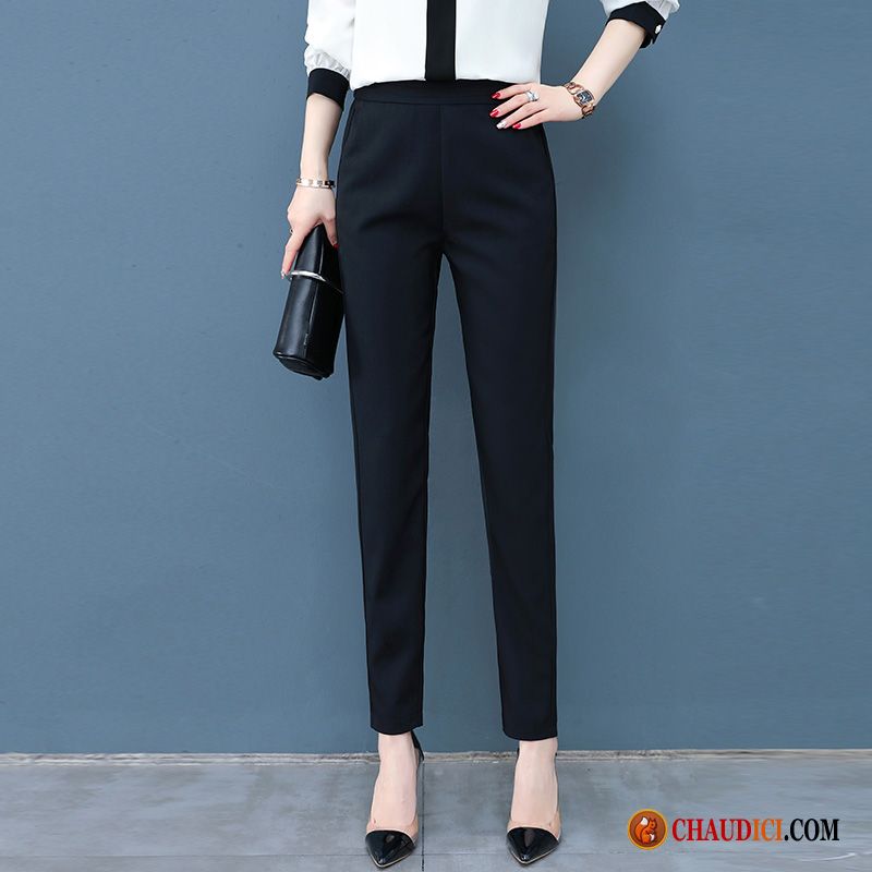 Mode Blanc Femme Pantalon Marron Professionnel Printemps Pantalons Noir Bleu