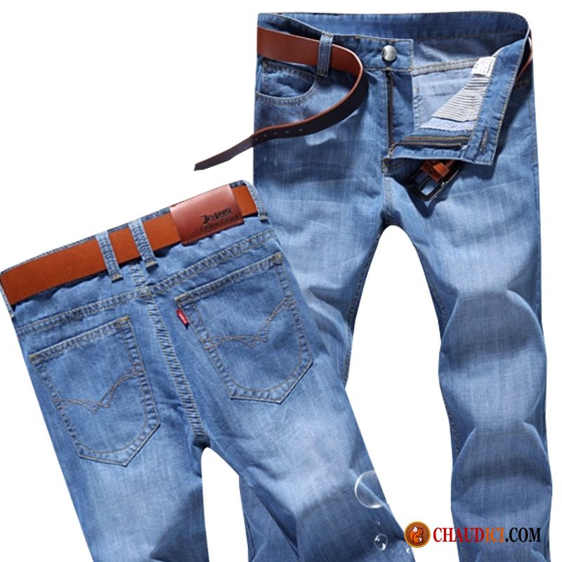 Model Pantalon Homme Jeans Printemps Décontractée Jambe Droite Slim Pantalon En Ligne