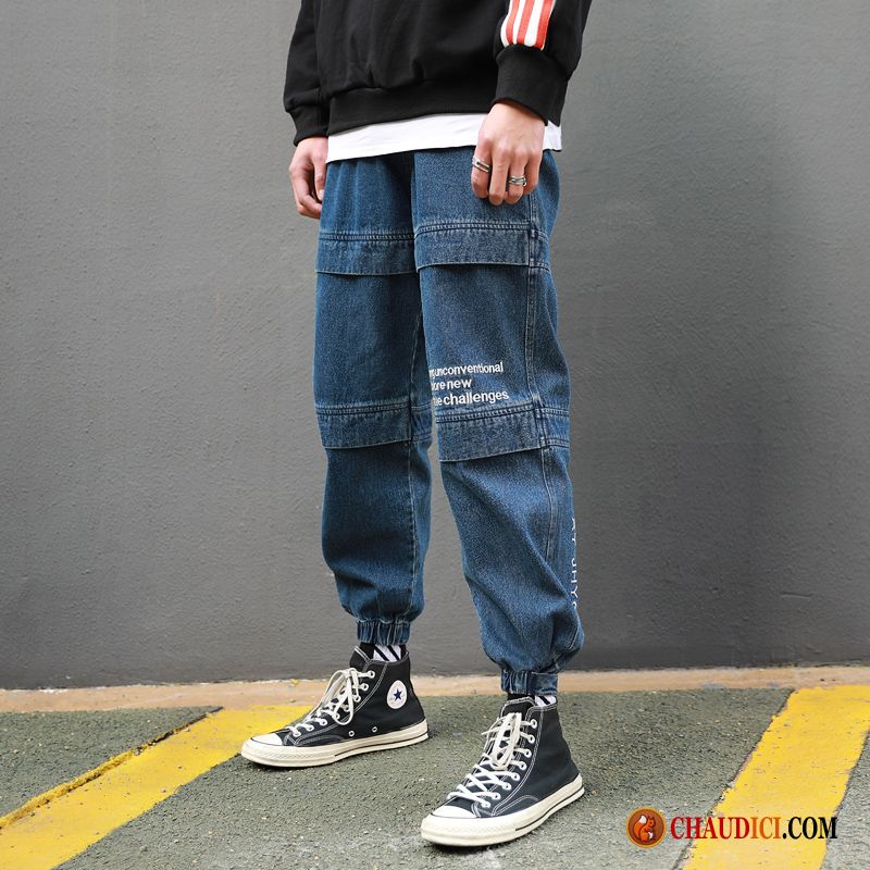 Pantalon Cargo Extensible Homme Baggy Hip Hop Marque De Tendance Cargo Jeans