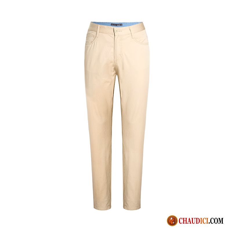Pantalon En Lin Blanc Marron Légère Slim Pantalon Pantalons Cargo Soldes