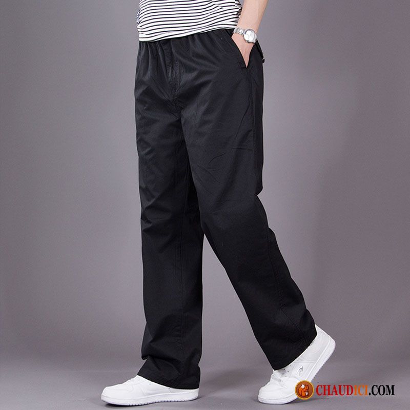 Pantalon Lin Homme Noir Grande Taille Pantalons Gros Légère Baggy