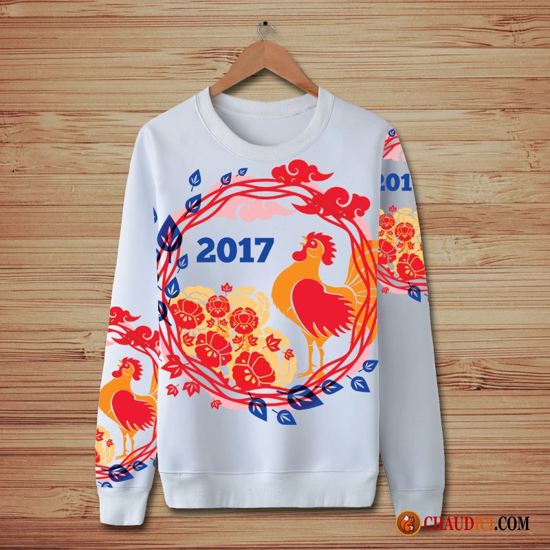 Sweat À Capuche Col Chemise Homme Bronzage Fantaisie Hoodies Homme Style Chinois Poulet France