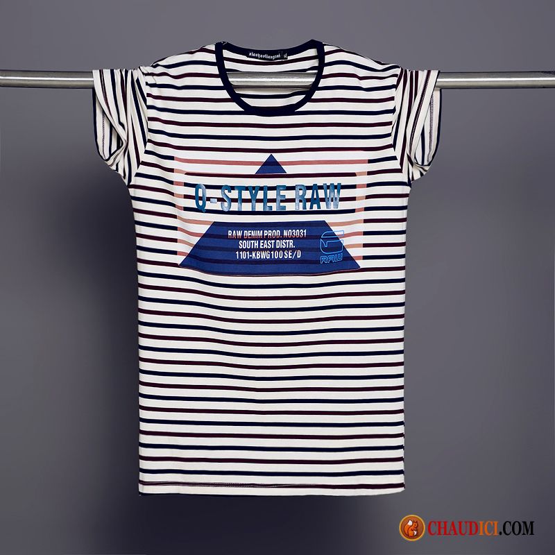 T Shirts Imprimés Homme Homme Matelassé T-shirt Col Rond Baggy