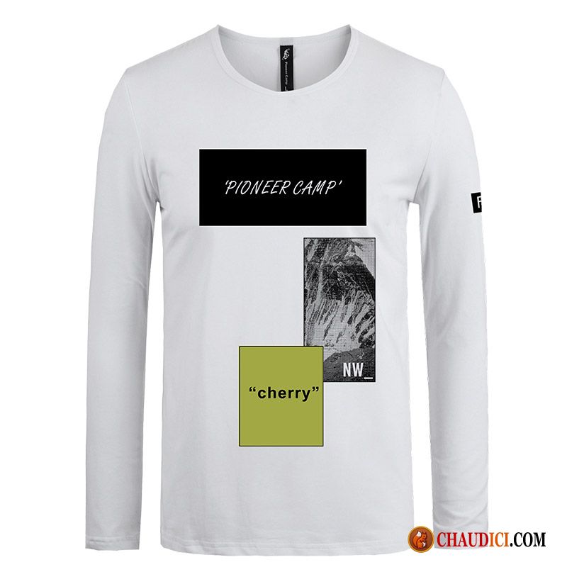 Tee Shirt Fashion Écarlate Homme Chemise En Bas Lettre Col Rond Printemps Pas Cher