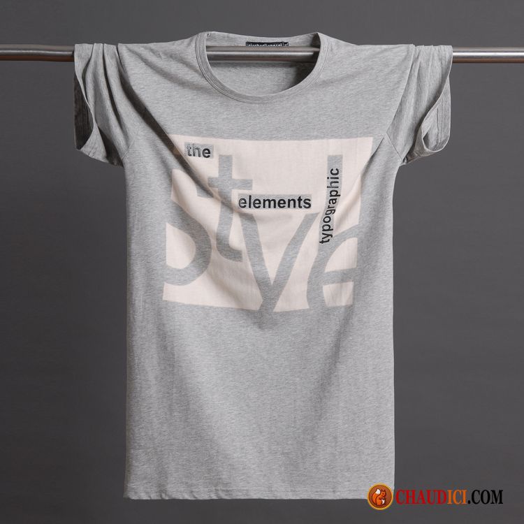 Tee Shirt Homme Grande Taille Courte T-shirt Col Rond Été Matelassé