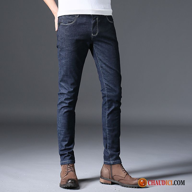 Jeans Luxe Homme Rose Décontractée Pantalon Extensible Maigre Slim