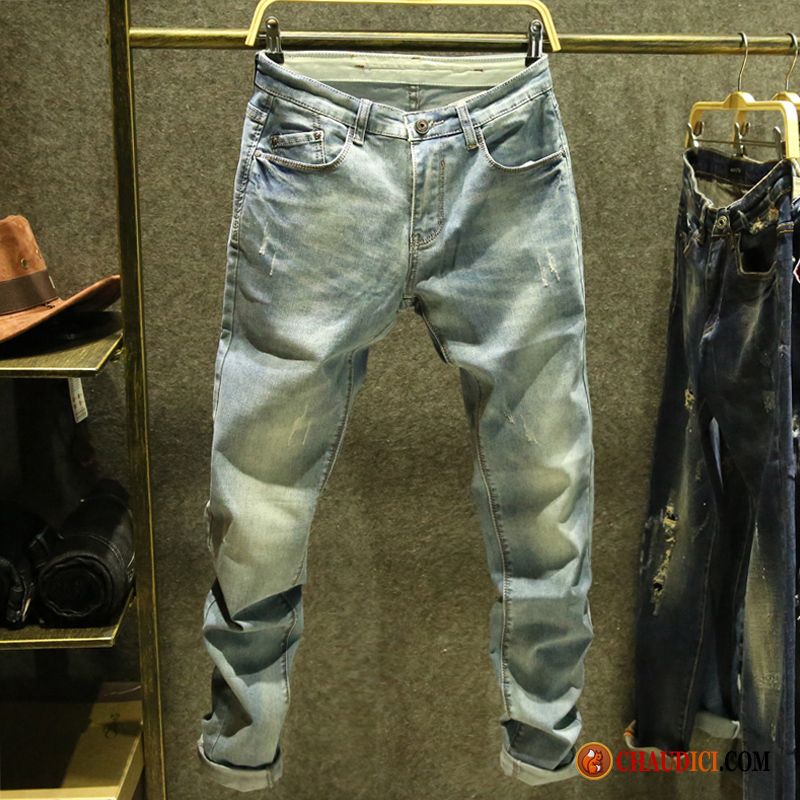 Les Pantalons Jeans Homme Neige Printemps Mince Jeunesse Longue Homme