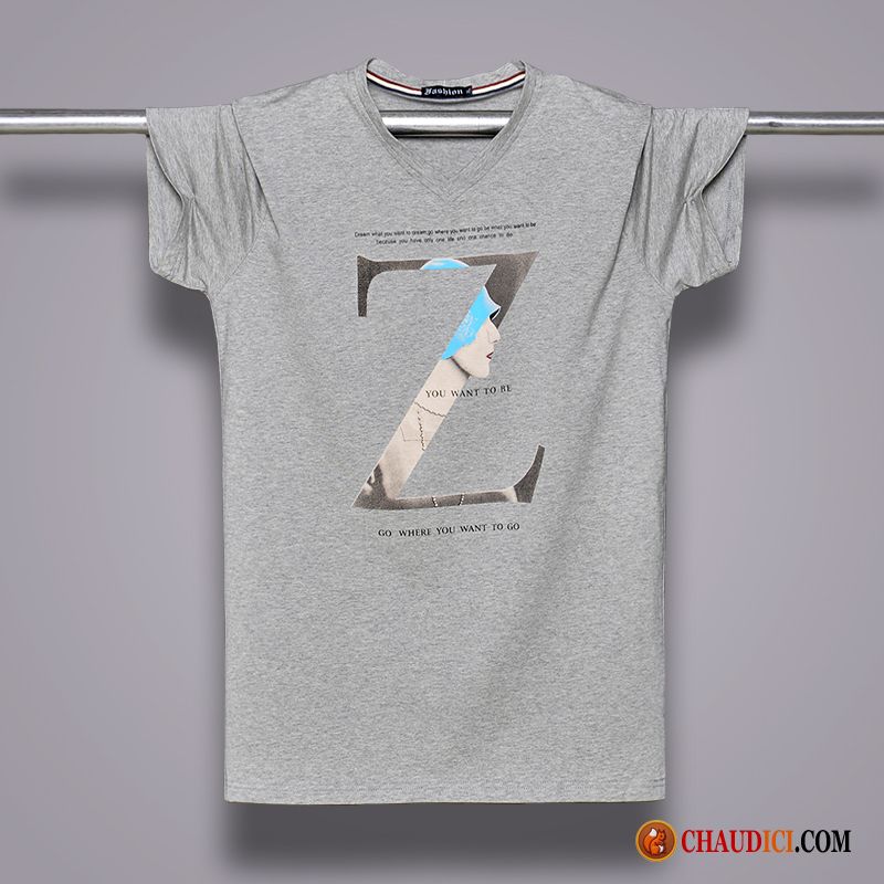Marque De T Shirt Originaux T-shirt Courte Col V Grande Taille Été Pas Cher