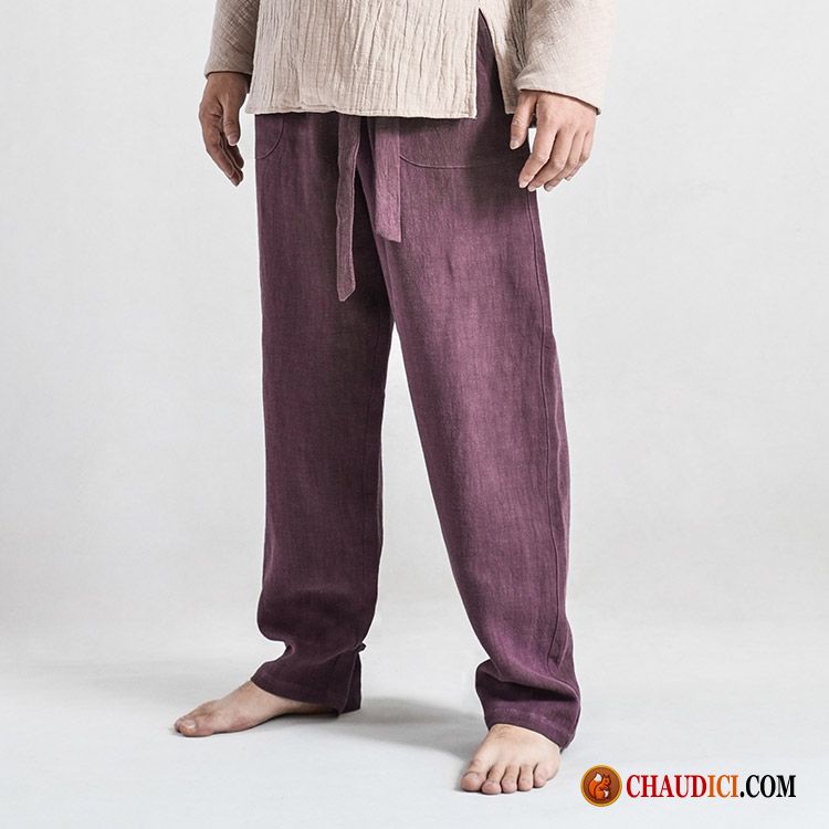 Mode Pantalon Slim Homme Mauve Grande Taille Pantalon Sport Baggy Violet