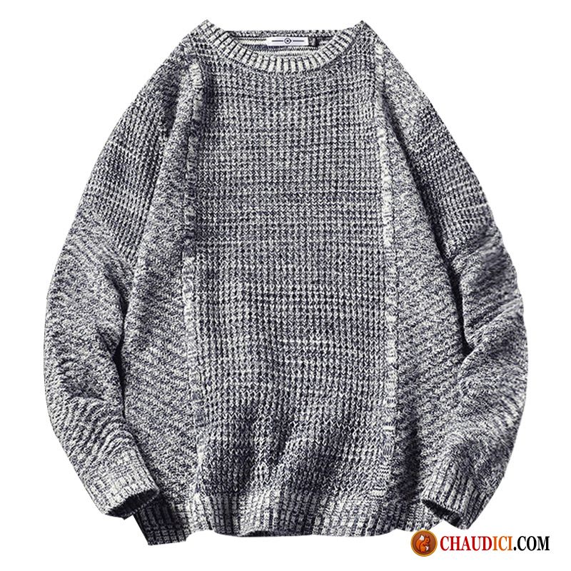 Pull Col Montant Homme Col Rond Grande Taille Hiver Homme Tendance Pas Cher