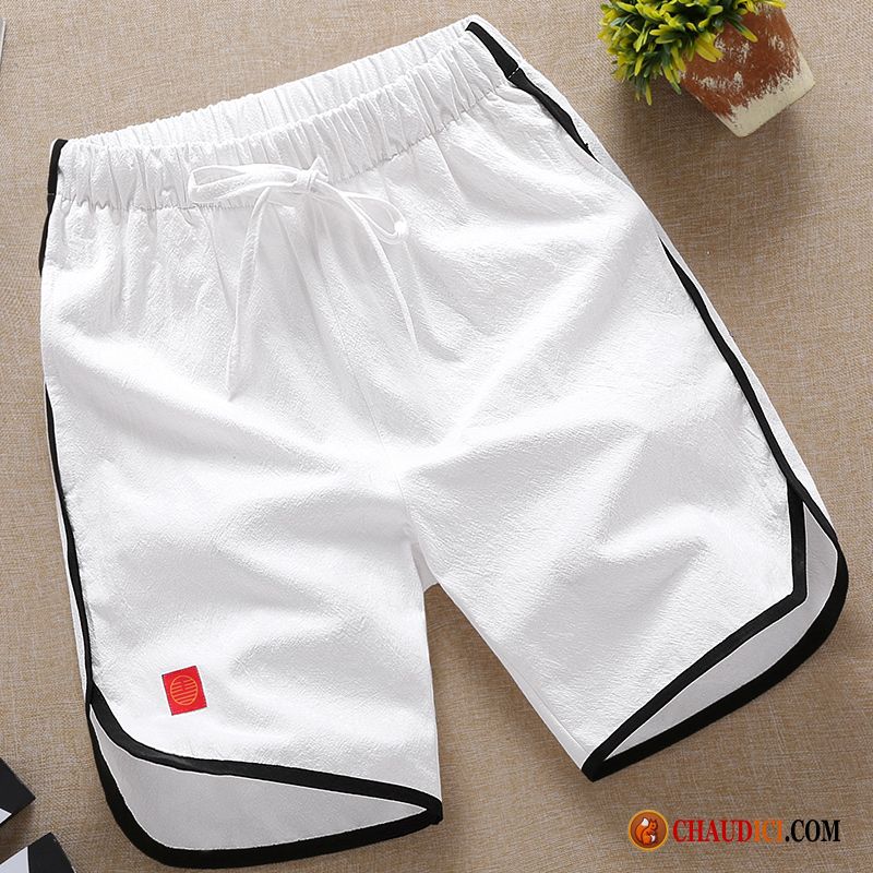 Shorts Mode Pour Homme Blanc Pantalon Shorti Coton Bio Gros Soldes