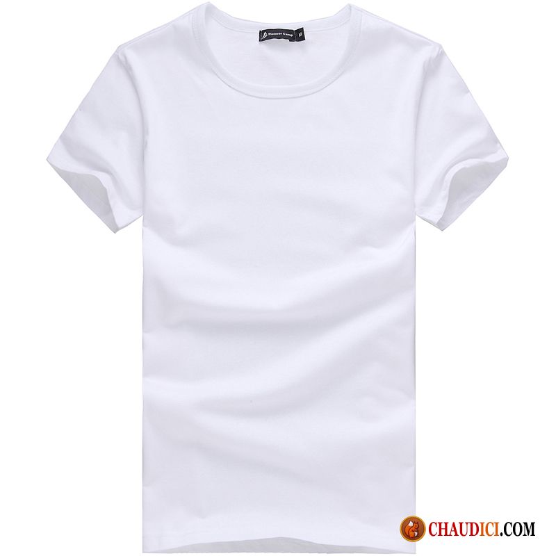 T Shirt Originaux Homme Pas Cher Blanc Pure Homme Chemise En Bas Courte