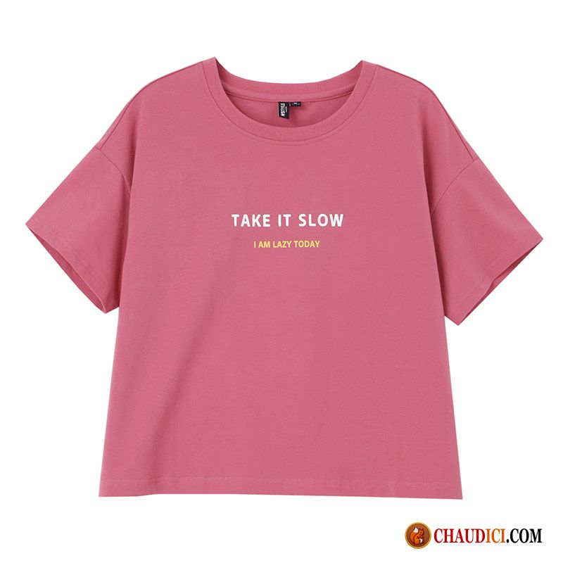 Tee Shirt Femme Classe T-shirt Une Veste Tendance Baggy Rouge France