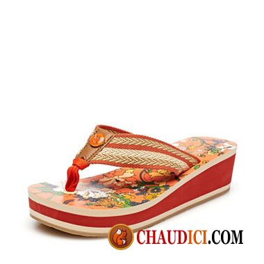 tong cuir femme confort