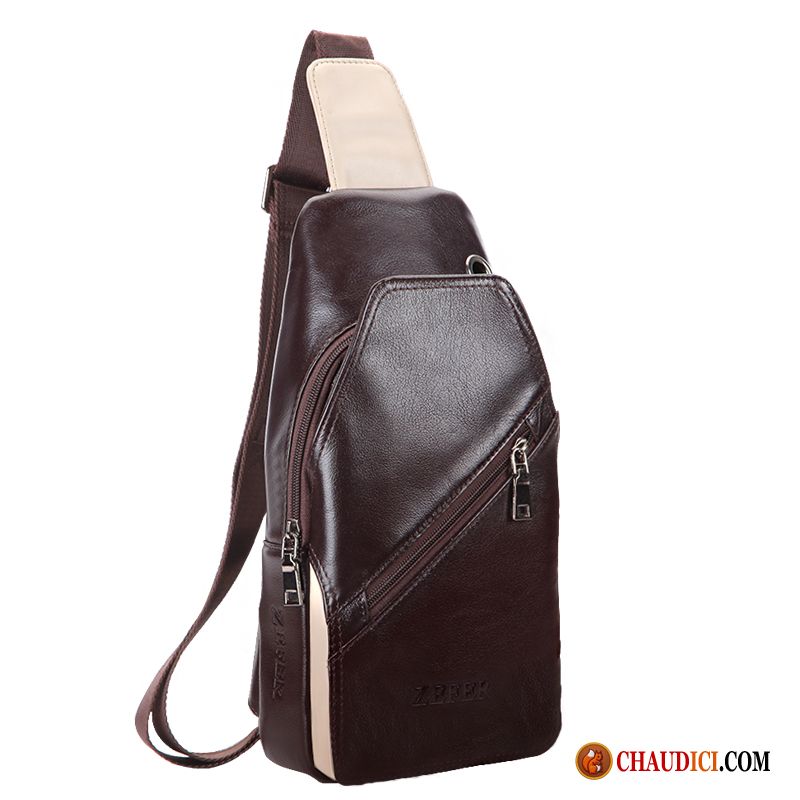 Acheter Sac Bandoulière Homme Sac De Messager Cuir De Boef Sac Poitrine Loisir Homme Pas Cher