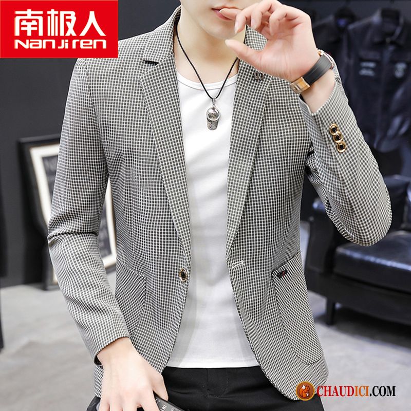 Blazer Cintré Homme Pas Cher Petit Costume Décontractée Les Adolescents Slim Tendance