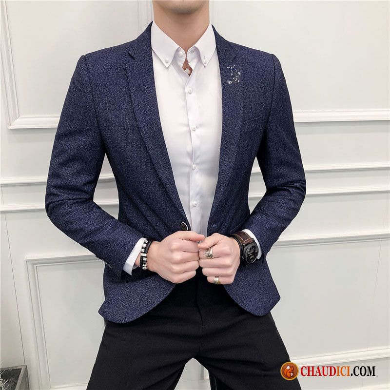 Blazer Complet Homme Mariage Slim De Travail Décontractée Petit Costume L'automne