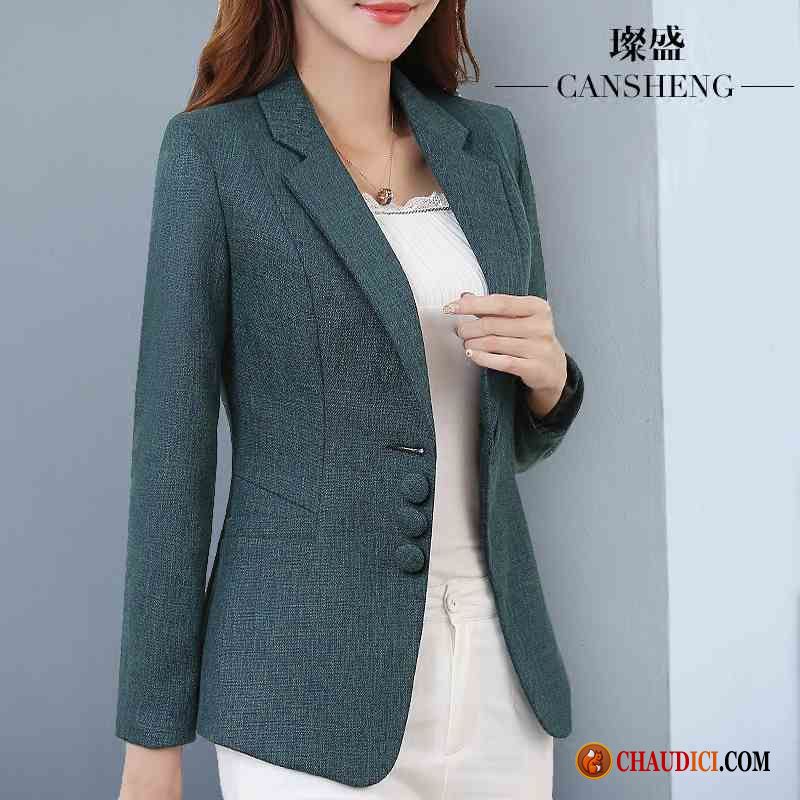 Blazer Gris Pour Femme Bleu Une Veste Slim Veste De Costume Printemps Professionnel