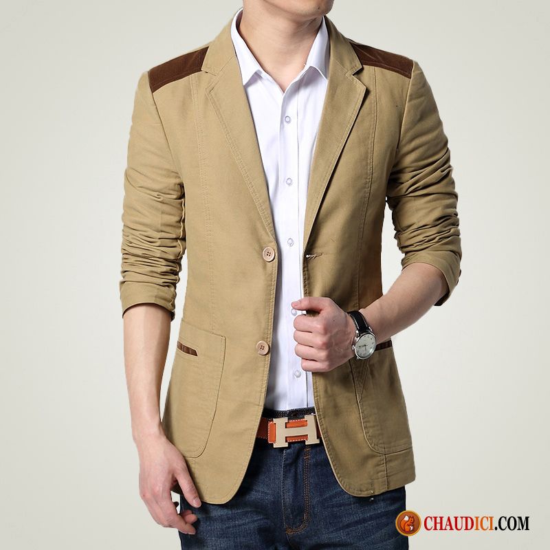 Blazer Homme Gris Foncé Beige Petit Costume Grande Taille Jeunesse Décontractée Manteau En Ligne