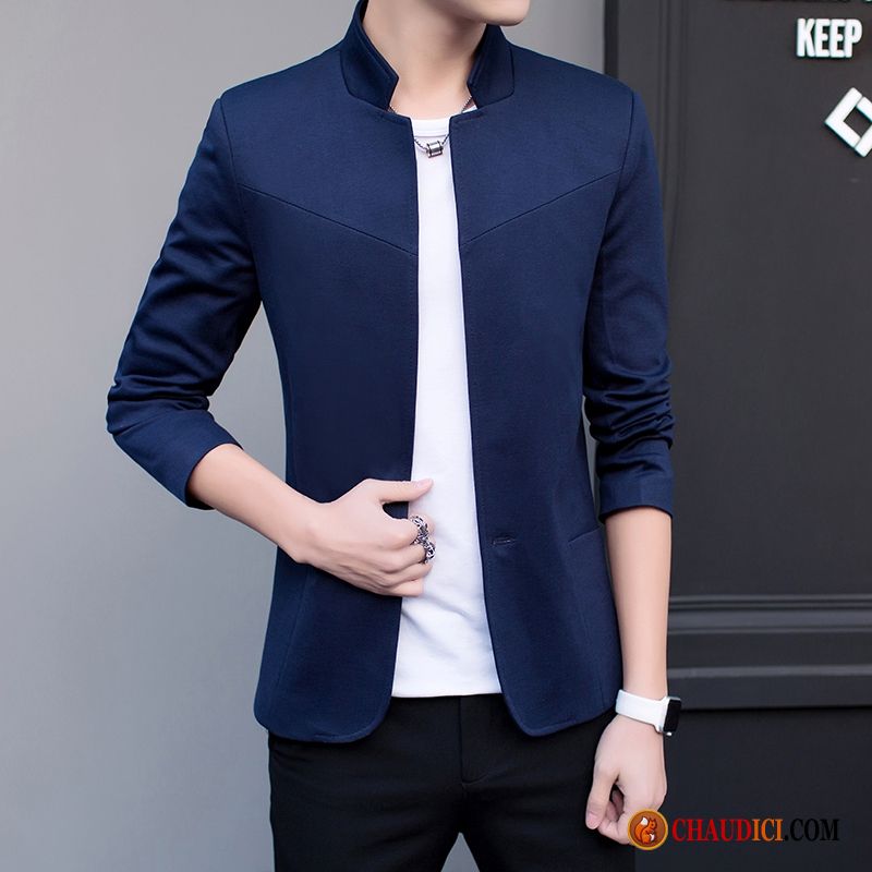 Blazer Homme Mariage Pas Cher Costume Petit Costume L'automne Bleu Une Veste