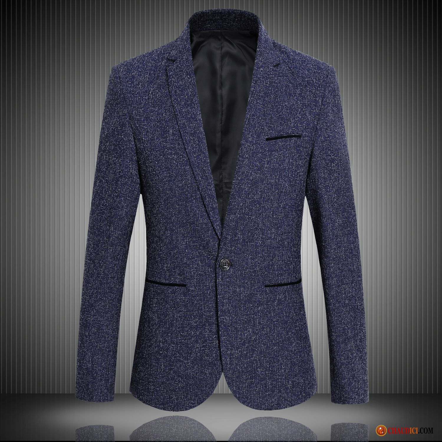 Blazer Homme Noir Slim Costume Décontractée Manteau De Travail Gris