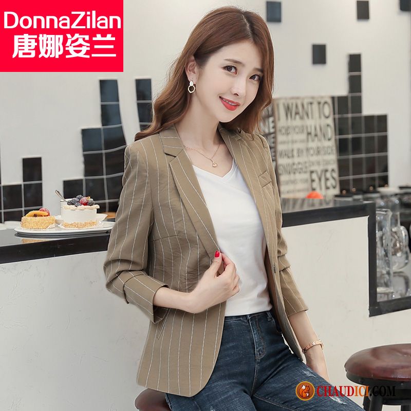 Blazer Mariage Femme Original Lawngreen Blazer Kaki Femme Costume Mince En Ligne