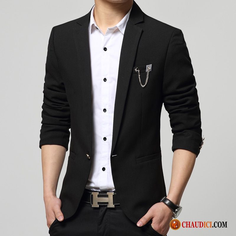 Blazer Pour Un Mariage Seashell Homme Petit Costume Costume Décontractée Britanique Pas Cher