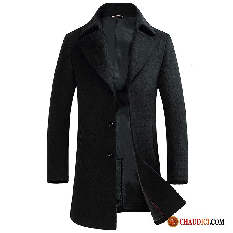 Blouson Cuir Avec Capuche Homme Manteau Tissu De Laine Hiver La Laine Homme Pas Cher