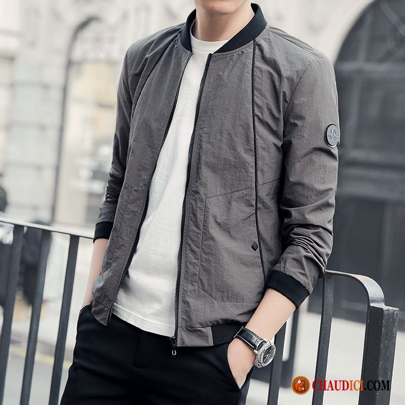 Blouson Cuir Avec Capuche Homme Slim Printemps Beau L'automne Tendance Pas Cher