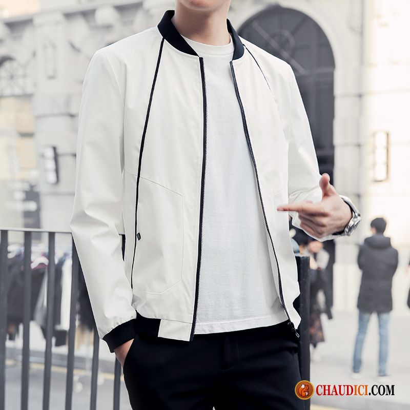 Blouson Cuir Avec Capuche Homme Slim Printemps Beau L'automne Tendance Pas Cher