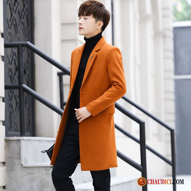 Blouson Hiver Homme Pas Cher Kaki Hiver L'automne Manteau Les Adolescents Orange