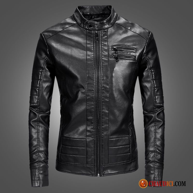 Blouson Mode Homme Beau Tendance Veste Cuir Manteau