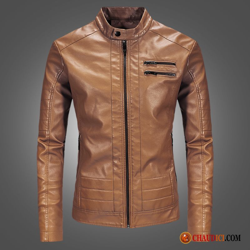 Blouson Mode Homme Beau Tendance Veste Cuir Manteau