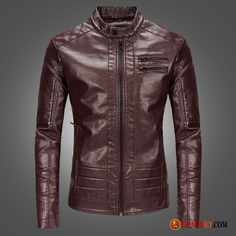 Blouson Mode Homme Beau Tendance Veste Cuir Manteau