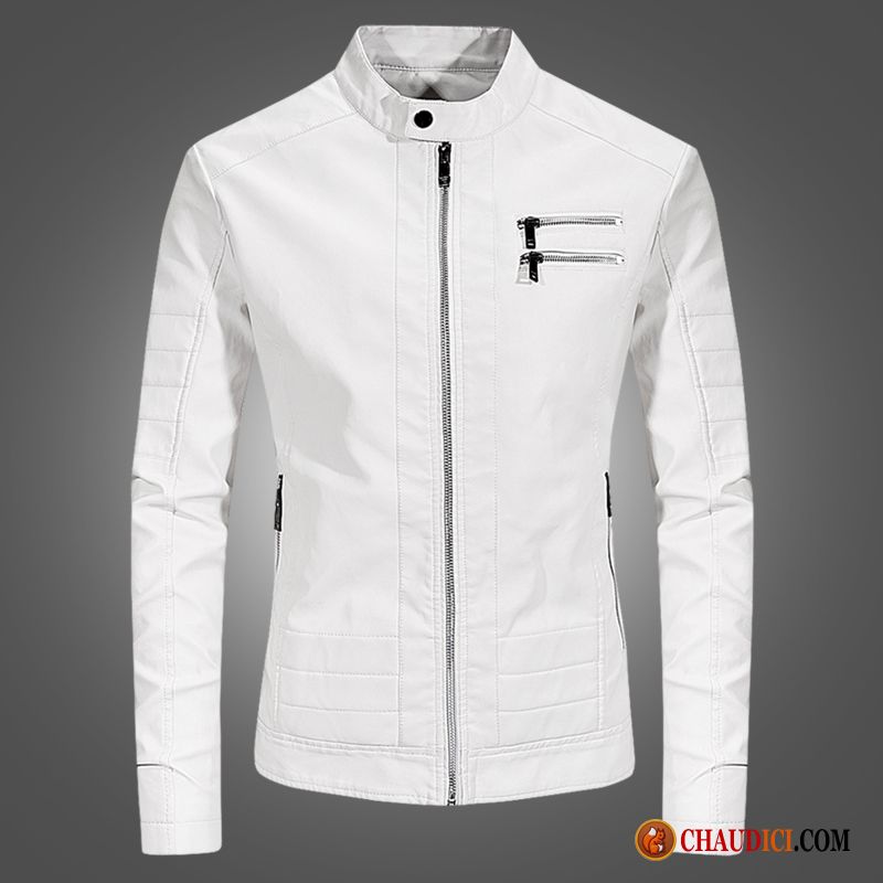 Blouson Mode Homme Beau Tendance Veste Cuir Manteau