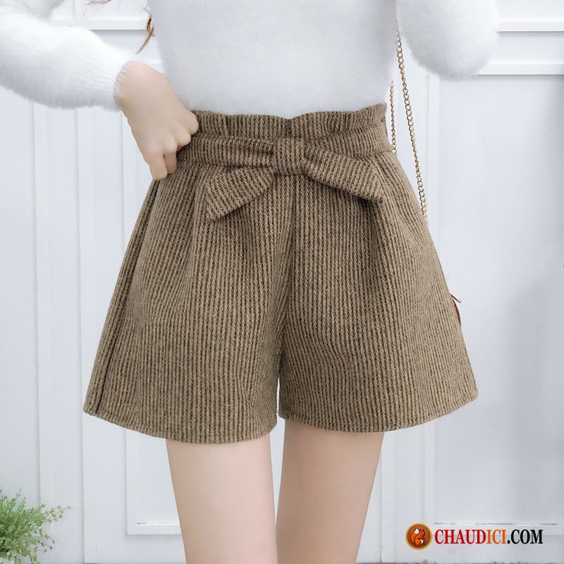 Bootcut Shorts Femme Bronzage Shorti Baggy De Laine Hiver Outwear France