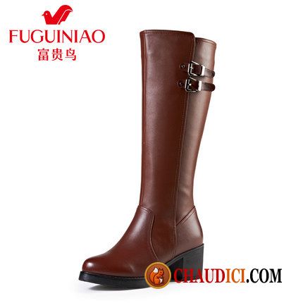 Bottes A Talon Pas Cher Chauds En Cuir Plus De Velours Bottes Chevalier Longue