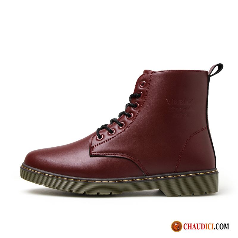 Bottes Bleu Homme Rouge Hautes Homme Bottes Martin Printemps Tendance