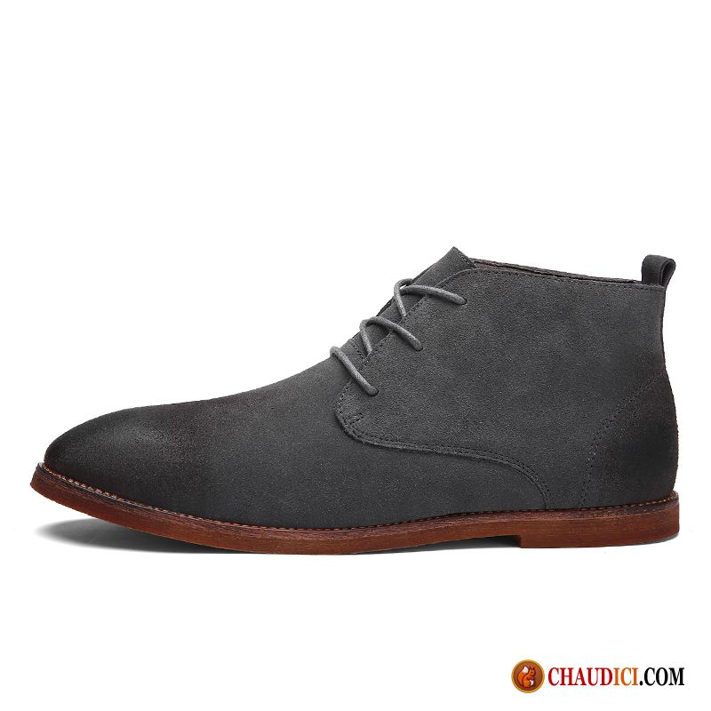 Bottes Boots Homme Pas Cher Cuir Véritable Bottes Bottes Martin Bottes Courtes Délavé En Daim En Ligne