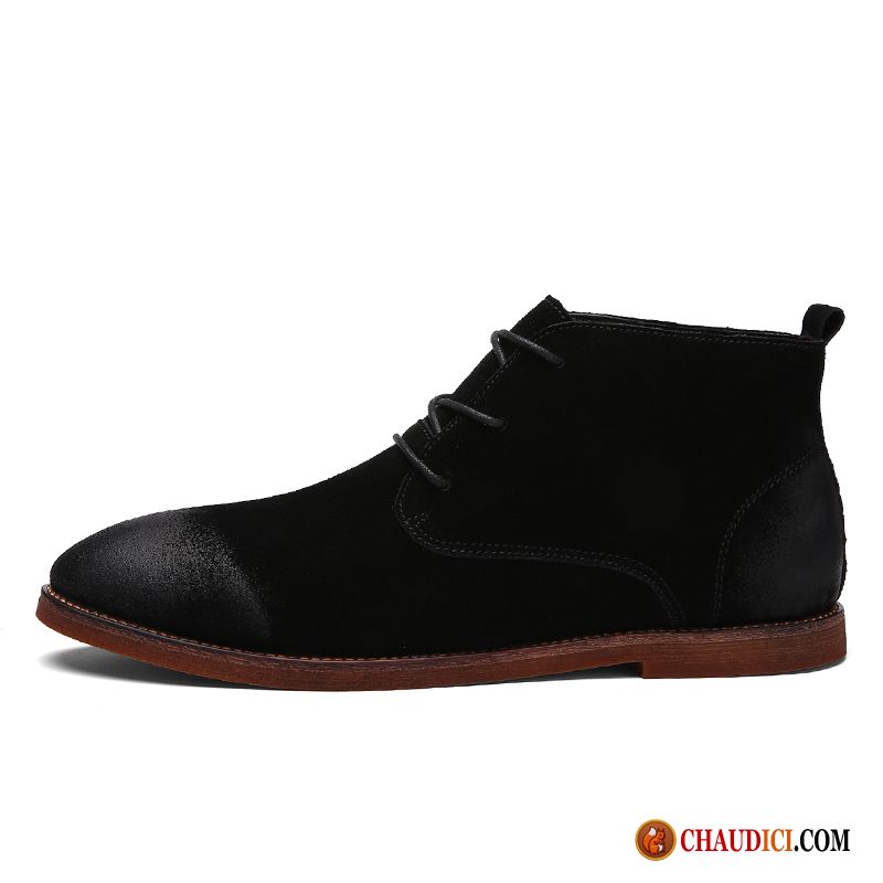 Bottes Boots Homme Pas Cher Cuir Véritable Bottes Bottes Martin Bottes Courtes Délavé En Daim En Ligne