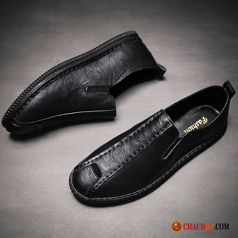 Bottes Cuir Pas Chere Pour Homme Flâneurs Homme Slip-on Tendance Derbies Soldes