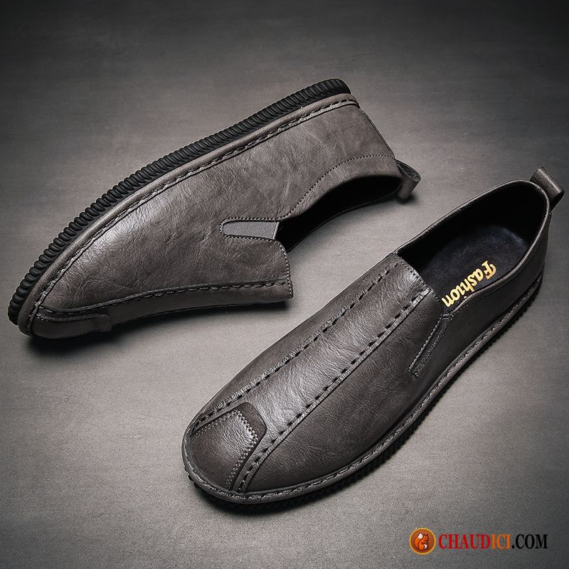 Bottes Cuir Pas Chere Pour Homme Flâneurs Homme Slip-on Tendance Derbies Soldes