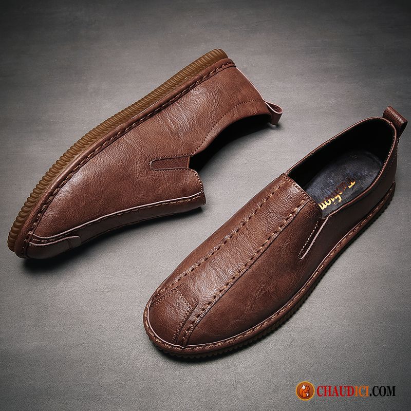 Bottes Cuir Pas Chere Pour Homme Flâneurs Homme Slip-on Tendance Derbies Soldes