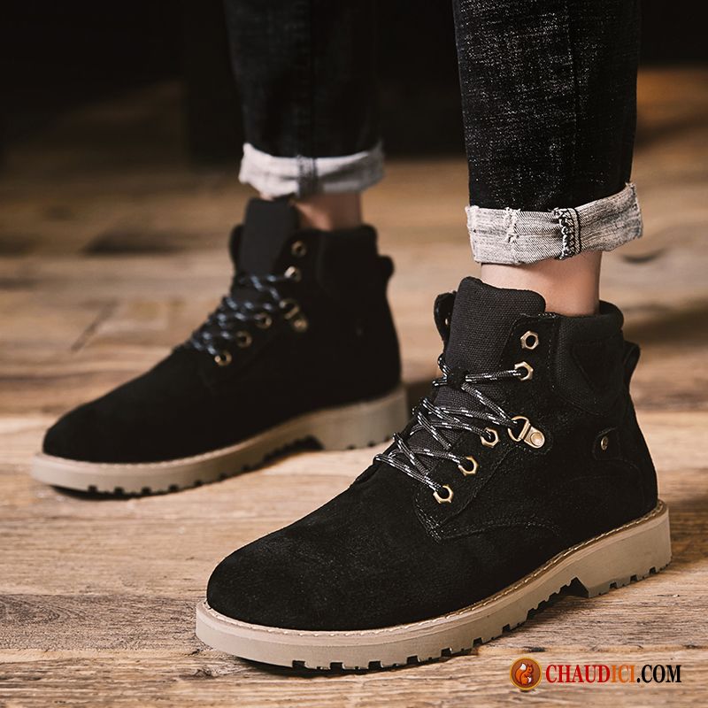 Bottes D Hiver Homme Pensée Désert L'automne En Cuir Tendance Gris